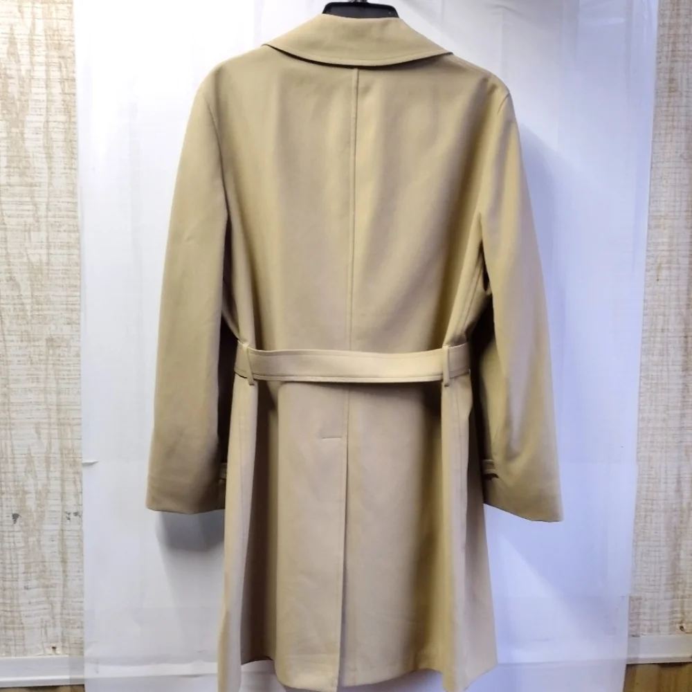 Clipper Mist By Londontown Men's Long Trench Coat Double Breasted Belted 42 Tall